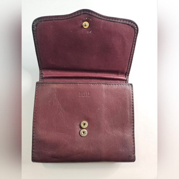 Vintage Burgundy Rolfs Cowhide Wallet. Trifold And Coin Purse - Picture 5 of 8